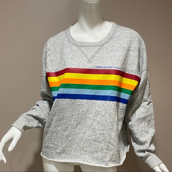 Abercrombie & Fitch Tops - Abercrombie Rainbow 🌈 Cropped sweatshirt Large